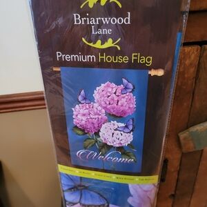 Briarwood Lane Premium House Flag with Pink Hydrangeas